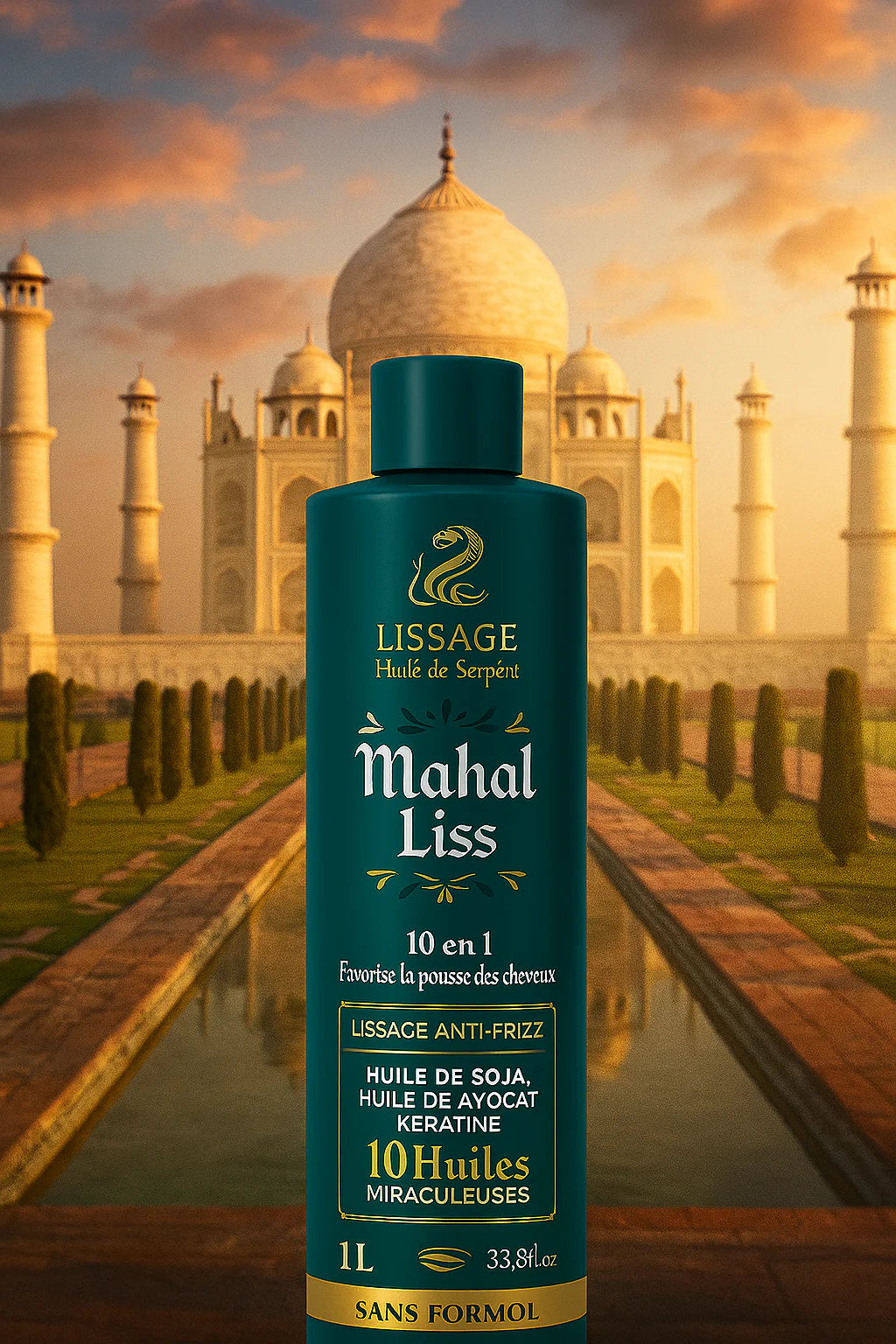 Lissage Indien Step 2 – Huile de Serpent & 10 Huiles Végétales – 1000 ml – Mahal Liss®